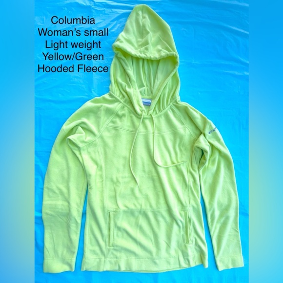 Columbia Yellow/Green Light Weight Hooded Fleece -Size Small - Picture 1 of 3